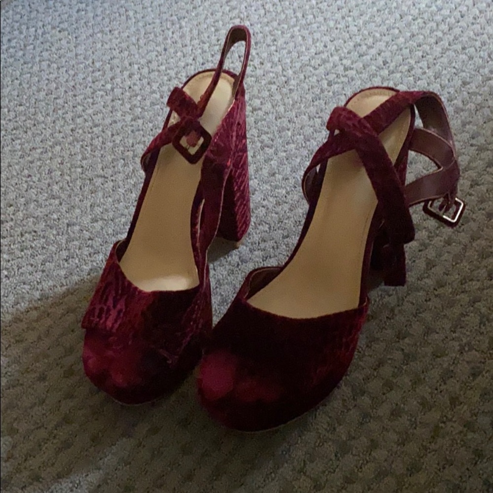 JustFab Velvet Heels